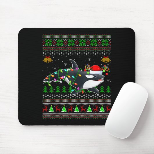 Orca Whale Ugly Christmas Sweaters Santa Sea Anima Mousepad (Mit Mouse)