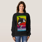 Orca Whale Vintag 80er Retro Sweatshirt (Vorne ganz)