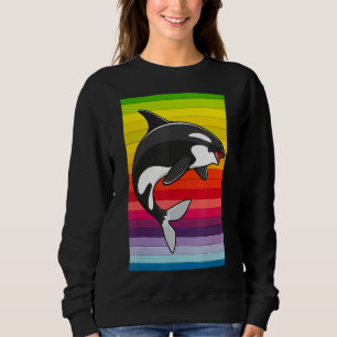 Orca Whale Vintag 80er Retro Sweatshirt