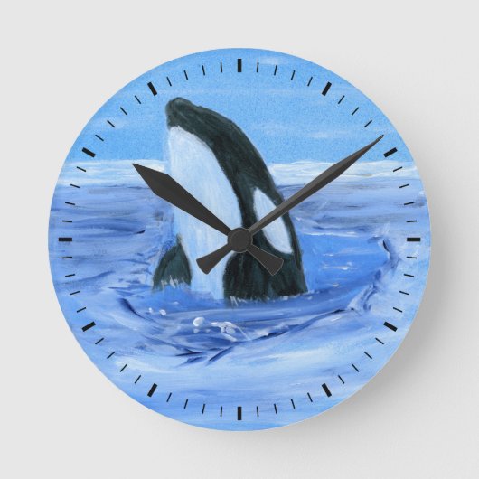 Orca whale Wall Clock Runde Wanduhr (Vorderseite)