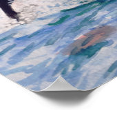 Orca, Whale Wasserfarbe zeichnend Werteposter Poster (Ecke)