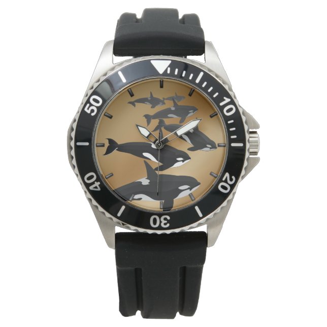 Orca Whale Watch Killer Whale Art Wrist Watch Armbanduhr (Vorderseite)