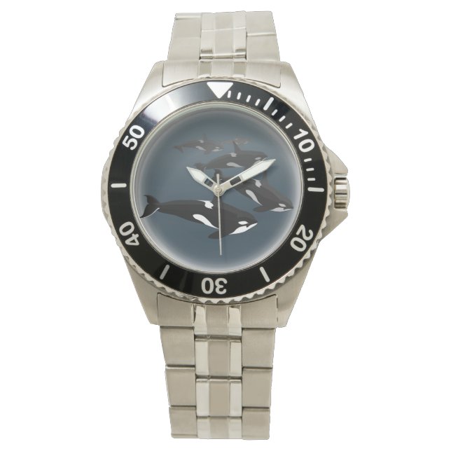 Orca Whale Watch Killer Whale Art Wrist Watch Armbanduhr (Vorderseite)