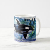 Orca Whale Watercolor Tasse (VorderseiteRechts)