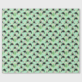 Orca Whale Wrapping Paper in Green Geschenkpapier (Flach)