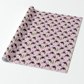 Orca Whale Wrapping Paper in Pink Geschenkpapier (Ungerollt)