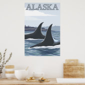 Orca Whales #1 - Alaska Poster (Küche)