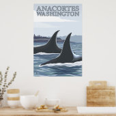 Orca Whales #1 - Anacort, Washington Poster (Küche)