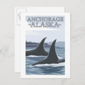 Orca Whales #1 - Anchorage, Alaska Postkarte (Vorne/Hinten)