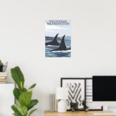 Orca Whales #1 - Bellingham, Washington Poster (Heimbüro)