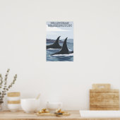 Orca Whales #1 - Bellingham, Washington Poster (Küche)