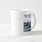 Orca Whales #1 - Glacier Bay, Alaska Jumbo-Tasse (Vorderseite Rechts)