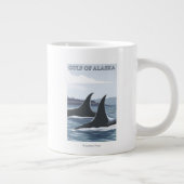 Orca Whales #1 - Golf von Alaska Jumbo-Tasse (Rechts)