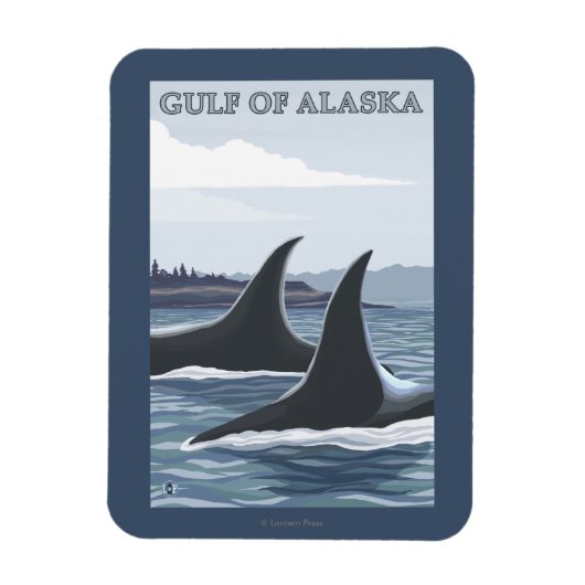 Orca Whales #1 - Golf von Alaska Magnet (Vertikal)