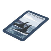 Orca Whales #1 - Golf von Alaska Magnet (Linke Seite)