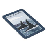Orca Whales #1 - Golf von Alaska Magnet (Rechte Seite)