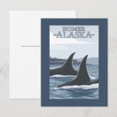 Orca Whales #1 - Homer, Alaska Postkarte (Vorne/Hinten)