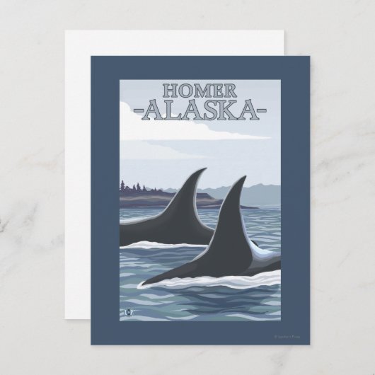 Orca Whales #1 - Homer, Alaska Postkarte (Vorne/Hinten)