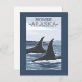 Orca Whales #1 - Homer, Alaska Postkarte (Vorne/Hinten)