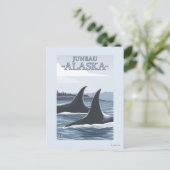 Orca Whales #1 - Juneau, Alaska Postkarte (Stehend Vorderseite)