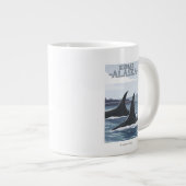 Orca Whales #1 - Kenai, Alaska Jumbo-Tasse (Vorderseite Rechts)