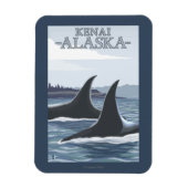 Orca Whales #1 - Kenai, Alaska Magnet (Vertikal)