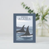 Orca Whales #1 - Kenai, Alaska Postkarte (Stehend Vorderseite)