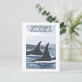 Orca Whales #1 - Ketchikan, Alaska Postkarte (Stehend Vorderseite)