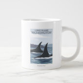 Orca Whales #1 - Lopez, Washington Jumbo-Tasse (Rechts)