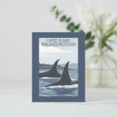 Orca Whales #1 - Lopez, Washington Postkarte (Stehend Vorderseite)