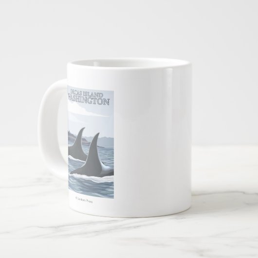 Orca Whales #1 - Orcas Island, Washington Jumbo-Tasse (Vorderseite Links)