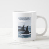 Orca Whales #1 - Orcas Island, Washington Jumbo-Tasse (Rechts)