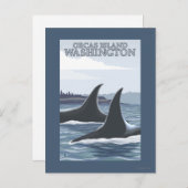 Orca Whales #1 - Orcas Island, Washington Postkarte (Vorne/Hinten)
