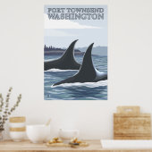 Orca Whales #1 - Port Townsend, Washington Poster (Küche)