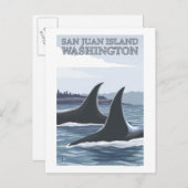 Orca Whales #1 - San Juan Island, Washington Postkarte (Vorne/Hinten)