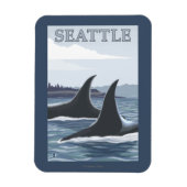 Orca Whales #1 - Seattle, Washington Magnet (Vertikal)
