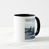 Orca Whales #1 - Seattle, Washington Tasse (VorderseiteRechts)