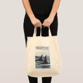 Orca Whales #1 - Seattle, Washington Tragetasche (Vorderseite (Produkt))