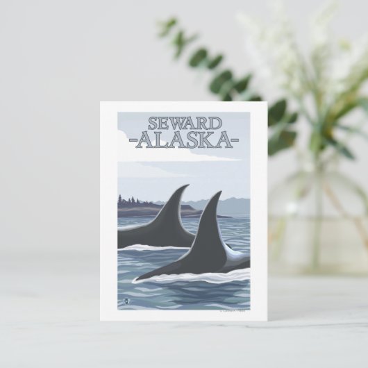 Orca Whales #1 - Seward, Alaska Postkarte (Stehend Vorderseite)