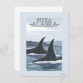 Orca Whales #1 - Sitka, Alaska Postkarte (Vorne/Hinten)