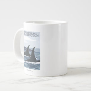 Orca Whales #1 - Whidbey, Washington Jumbo-Tasse
