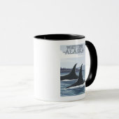 Orca Whales #1 - Whittier, Alaska Tasse (VorderseiteRechts)