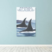 Orca Whales #1 - Wrangell, Alaska Leinwanddruck (Insitu (Holzboden))