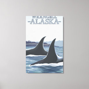 Orca Whales #1 - Wrangell, Alaska Leinwanddruck