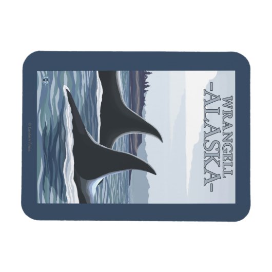 Orca Whales #1 - Wrangell, Alaska Magnet (Horizontal)
