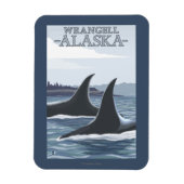 Orca Whales #1 - Wrangell, Alaska Magnet (Vertikal)