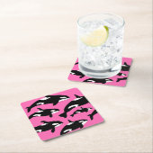 Orca Whales auf Rosa Rechteckiger Pappuntersetzer (Vor Ort)