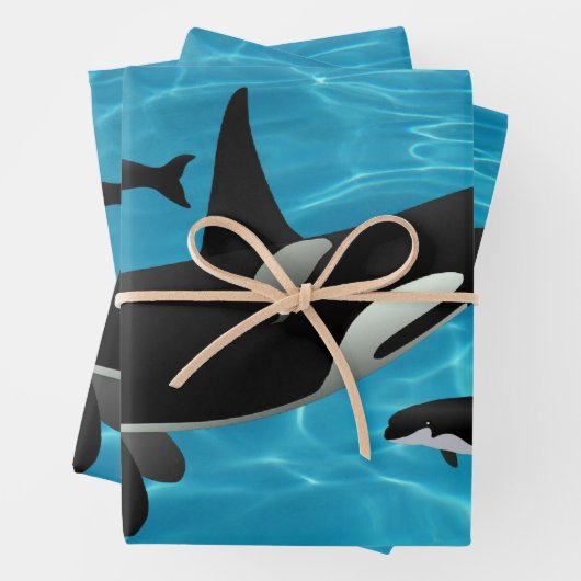 Orca Whales Geschenkpapier Set (Beispiel)