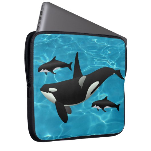 Orca Whales Laptopschutzhülle (Vorne Rechts)
