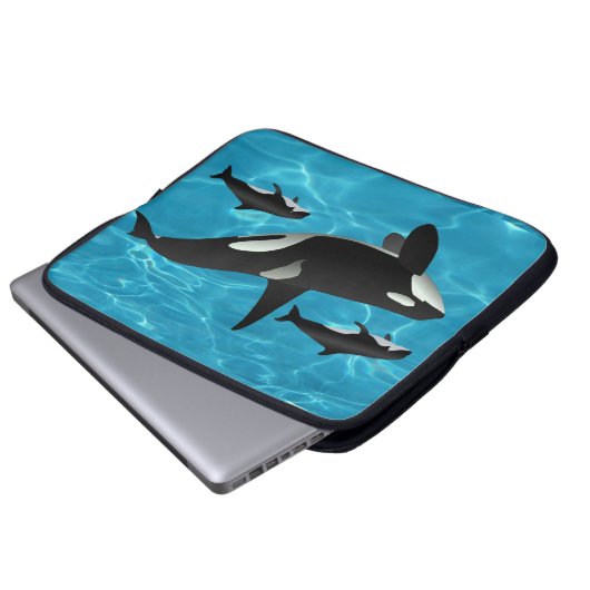 Orca Whales Laptopschutzhülle (Vorne Knopf)